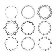 Set of Round Hand Drawn Ink Frames