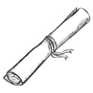 Vector Sketch Scroll with Ribbon