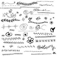 Collection of individual hand drawn elements