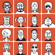 doodle faces set