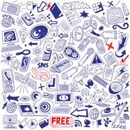 mass media - doodles set