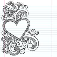 Heart Frame Sketchy Notebook Doodle Vector Design