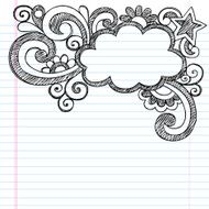 Cloud Frame Sketchy Notebook Doodle Vector Design