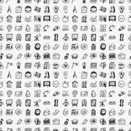 seamless doodle back to school element pattern background N2