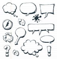 Arrows Speech Bubbles And Doodle Elements Set