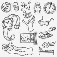 Sleeping time - doodles set