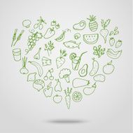 Healthy food green heart