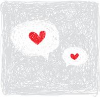 Doodle Speech Bubble with heart shape