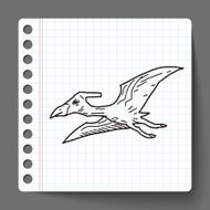 Pterodactyl dinosaur doodle