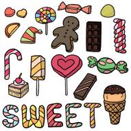 vector set of dessert