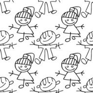 Kids seamless pattern doodle N2