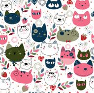 hand drawn kitty cat wallpaper illustration