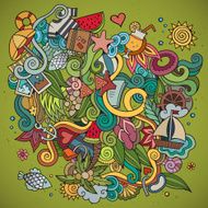 Doodles abstract decorative summer background N2