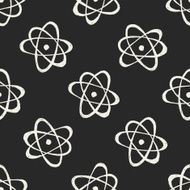atom doodle seamless pattern background