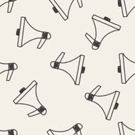 Doodle Megaphone seamless pattern background