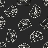 love mail doodle seamless pattern background