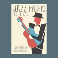 Jazz music player with guitar poster