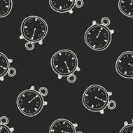 stopwatch doodle seamless pattern background