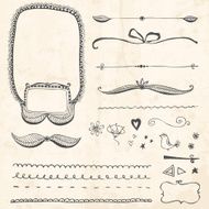 Hand-drawn vector doodles set