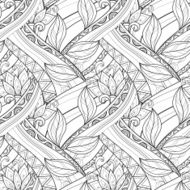 Vector Seamless Monochrome Floral Pattern N7