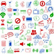 Set of sketch icons for site or mobile application
