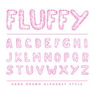 Fluffy Hand drawn alphabet vector