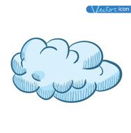 Doodle Cloud icon vector illustration