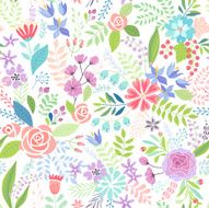 Seamless Floral colorful hand drawn pattern