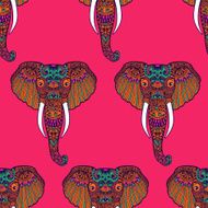 Zentangle stylized Indian Elephant Hand Drawn vector illustrati