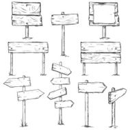 Vector Set of Sketch Signposts