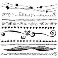 Hand-drawn line border set N5