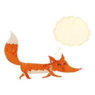 cartoon little fox with thought bubble