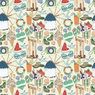 Travel to Greece Seamless Pattern Summer vacation in