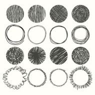 Set of hand drawn circles Vector design elements