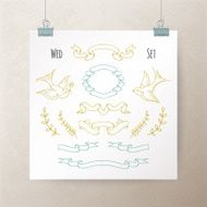 Set of hand drawn vintage ribbons and elements for your
