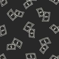 doodle money seamless pattern background