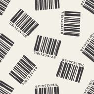 doodle barcode seamless pattern background