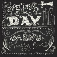 Chalk lettering Specials of the day