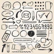 Hand drawn doodles elements &mdash; vector illustration