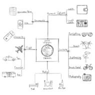 Vector Sketch Travel Infographic