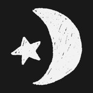 moon and star doodle drawing