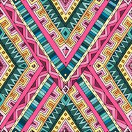 Seamless asian ethnic floral retro doodle pattern N3