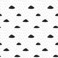 Doodle clouds seamless pattern