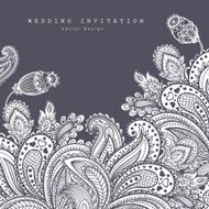 Beautiful Indian floral ornament Wedding Invitation Greeting c
