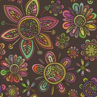 Vector seamless pattern with beautiful flowers