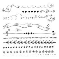 Hand-drawn line border set N6