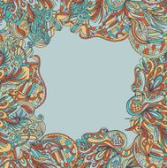 Abstract hand-drawn wave floral pattern