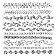 Hand drawn vector line border set and design element