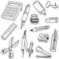 Stationery collection in black and white