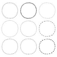 vector set of decorative doodle floral wreathes